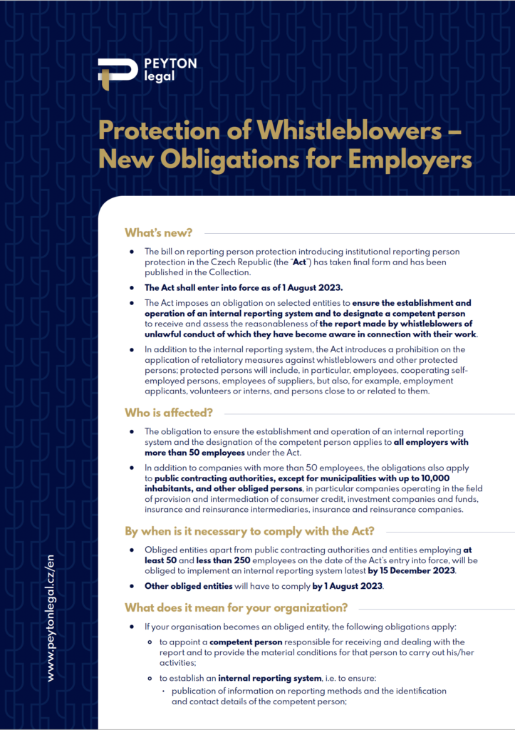 Protection of whistleblowers from 1 August 2023 1